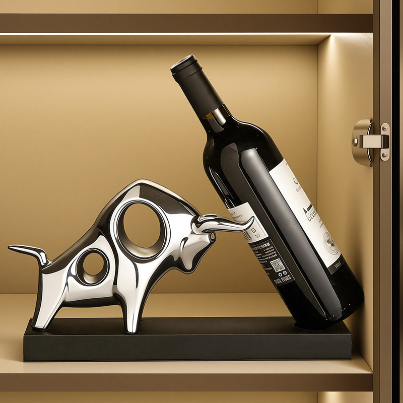 轻奢牛气冲天电视柜红酒架摆件家居客厅酒柜餐边柜酒托装饰品乔迁