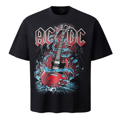 热石重磅AC/DC摇滚T恤耐磨