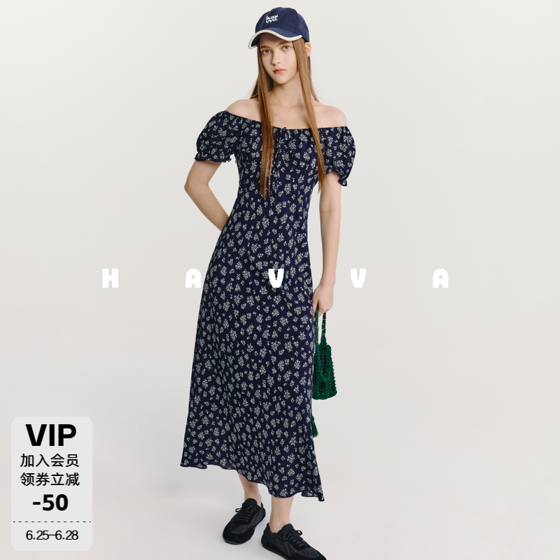 HAVVA女士泡泡袖连衣裙