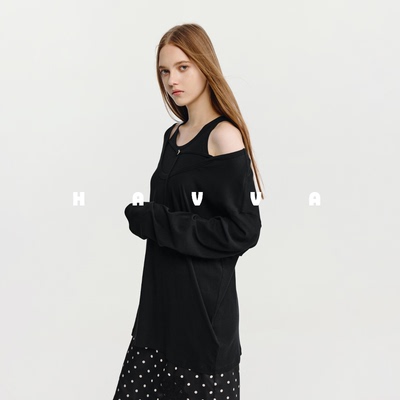 HAVVA松弛感宽松长袖T恤+修身背心两件套女士套装2026春季Z3-5503