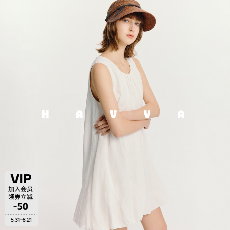 HAVVA直筒中长款T恤连衣裙