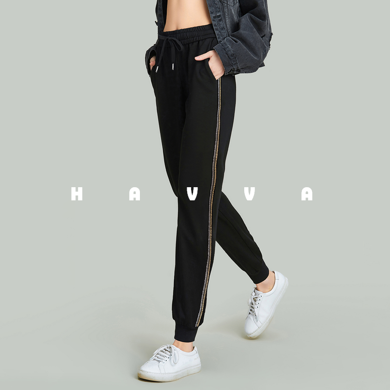 束脚宽松显瘦九分休闲裤子