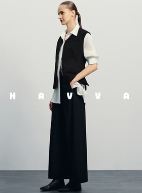 HAVVA叠搭高级感西服马夹可内搭外穿女士坎肩背心2025秋季J3-2865