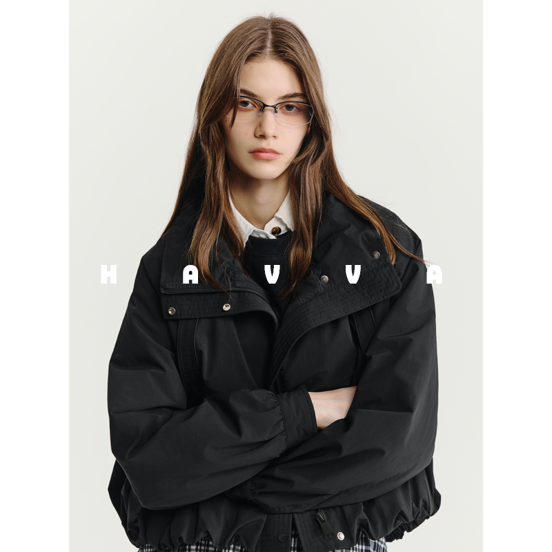 HAVVA短款立领宽松羽绒服慵懒感女士棉服外套2025年冬季Y3-2502