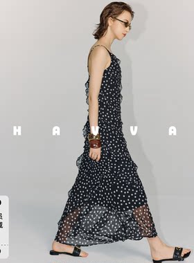 HAVVA法式波点V领连衣裙