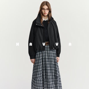 2502 HAVVA短款 立领宽松羽绒服慵懒感女士棉服外套2025年冬季