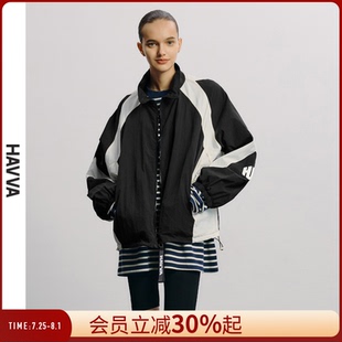 外套女宽松通勤休闲外搭上衣2025秋W89810 HAVVA今年流行ins风短款