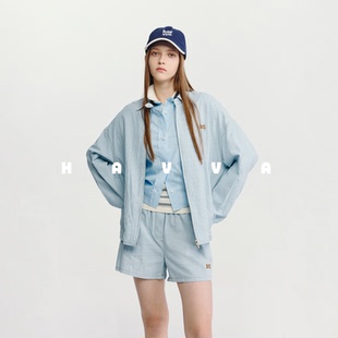 外套设计感易搭女士夹克2026年春季 5448 条纹翻领衬衫 HAVVA经典