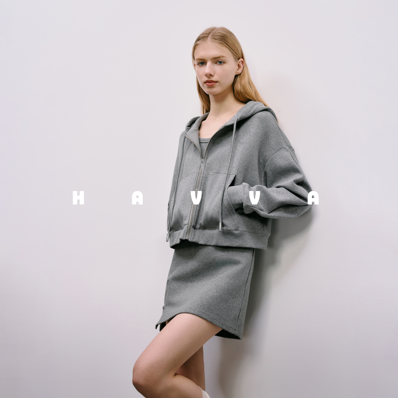 HAVVA连帽拉链卫衣外套+连衣裙两件套运动风女士套装2026春Z27520,女装/女士精品,时尚套装,淘宝优惠券,粉丝福利购,淘宝优惠卷