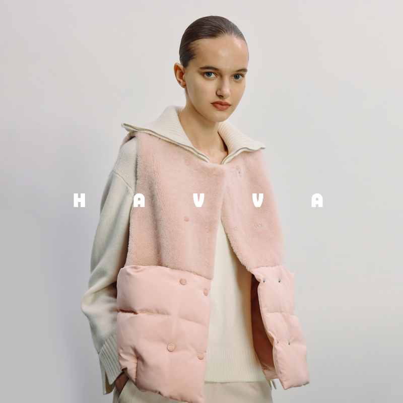 havva时尚设计感新款皮草马甲