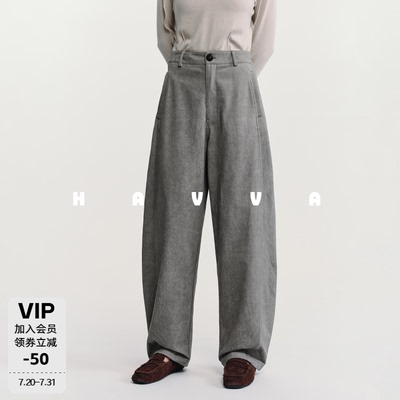 HAVVA宽松显瘦弯刀休闲裤
