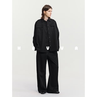HAVVA设计感衬衫外套宽松女士开衫舒适棉润质感上衣2026夏W3-5411