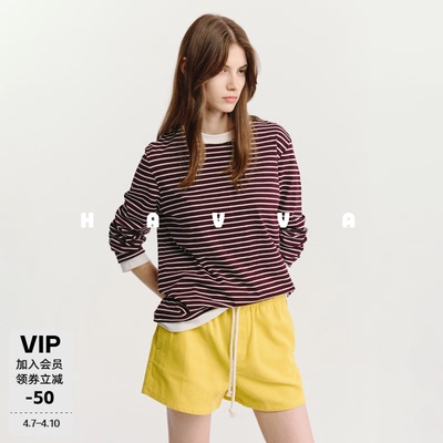 HAVVA利落线条基础款短裤松紧腰舒适好穿搭女裤装2026夏KD3-5590