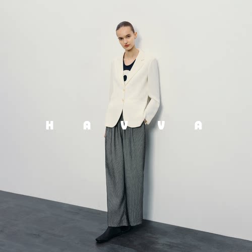 HAVVA常规欧美长袖时尚显瘦西服