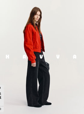 HAVVA遮胯直筒牛仔裤舒适好穿修饰腿型女士裤子2026春季KN3-5796