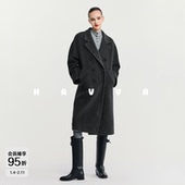 HAVVA摩登廓形双面100%绵羊毛大衣慵懒感毛呢外套2025冬N3 2591