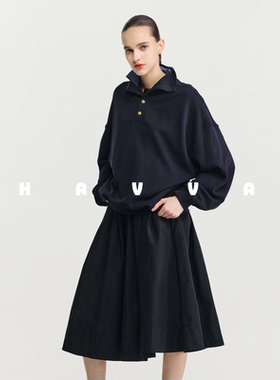 HAVVAoversize廓形版卫衣女双股精梳高支棉上衣2026春季V3-4485