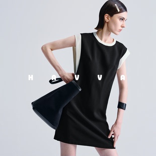 HAVVA透气凉爽无袖 3540 背心裙女设计感圆领宽松花苞短裙2025夏Q3