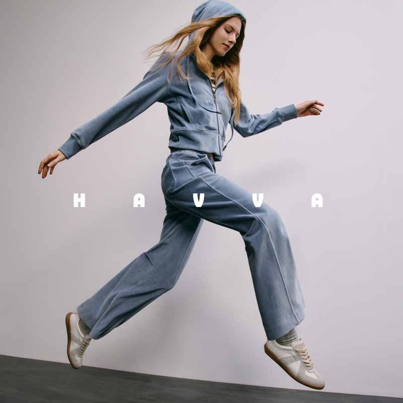 HAVVA高级感运动休闲卫衣外套阔腿裤女士两件套2026春季Z3-06760,女装/女士精品,时尚套装,淘宝优惠券,粉丝福利购,淘宝优惠卷