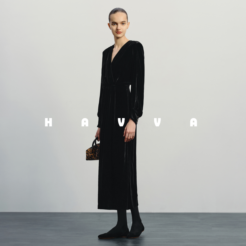 havva丝绒连衣裙潮流精选