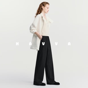 KX3 2026春季 3814 随性慵懒女士直筒长裤 HAVVA宽松舒适阔腿休闲裤