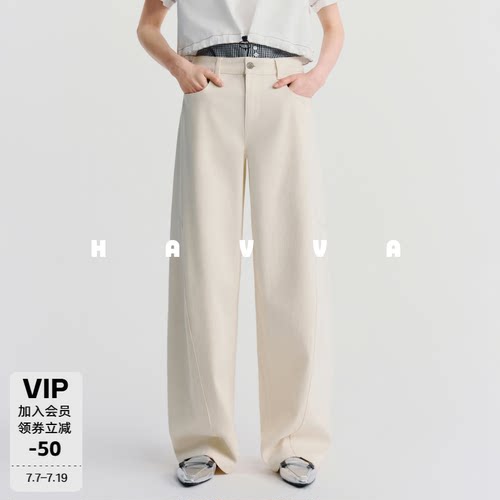 HAVVA舒适好穿直筒牛仔裤