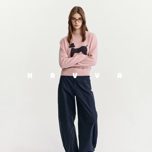 2025冬季 2714 加厚绒感毛衣女士上衣针织衫 HAVVA好穿易打理短款