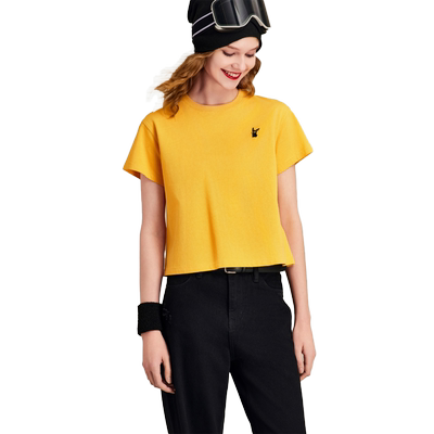 HAVVA经典版型棉感圆领短袖T恤宽松直筒女士上衣2026夏季T1-30300