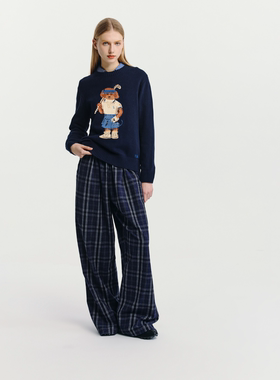 HAVVA减龄卡通提花毛衣保暖内搭打底女士针织衫上衣2025冬M3-4577