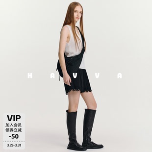 KD3 2026夏季 6027 修饰腿部线条女休闲裤 HAVVA松紧腰蕾丝花边短裤