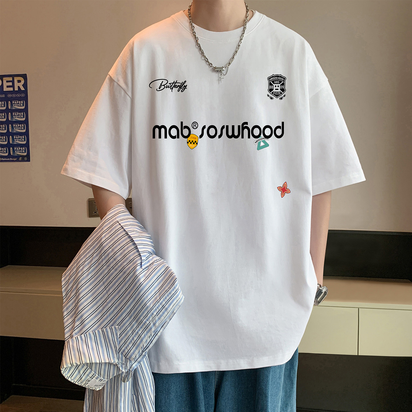 短袖T恤男夏季潮牌重磅字母印花打底衫休闲半袖体恤百搭情侣上衣,男装,T恤,淘宝优惠券,粉丝福利购,淘宝优惠卷