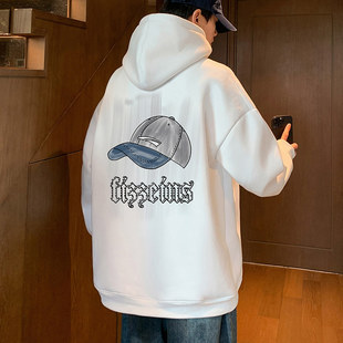 连帽卫衣男秋冬季新款美式休闲复古潮牌帽衫大码宽松重磅港风外套