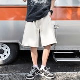 Быстросохнущие летние шорты, пляжные спортивные трендовые штаны, свободный прямой крой, на шнурках