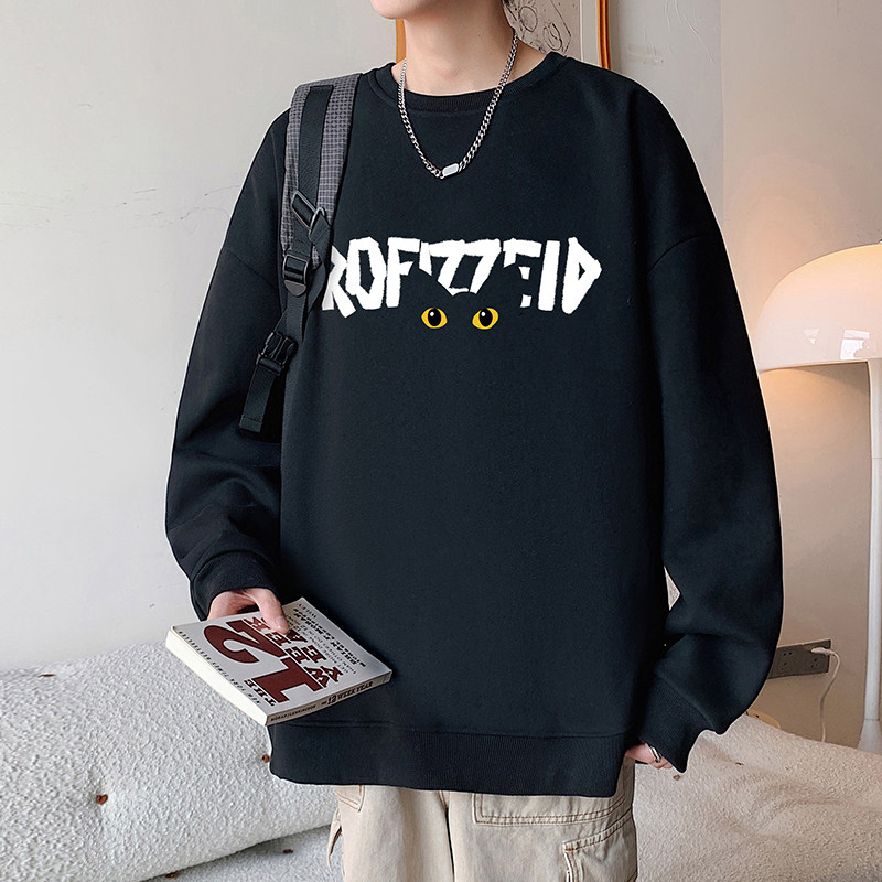 圆领卫衣男秋冬季2026新款大码无帽潮牌宽松外套美式休闲套头上衣