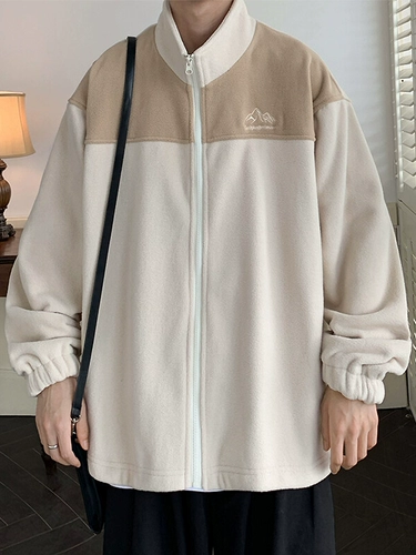 Бархатная мужская демисезонная осенняя куртка, брендовый кардиган для отдыха с молнией, с вышивкой