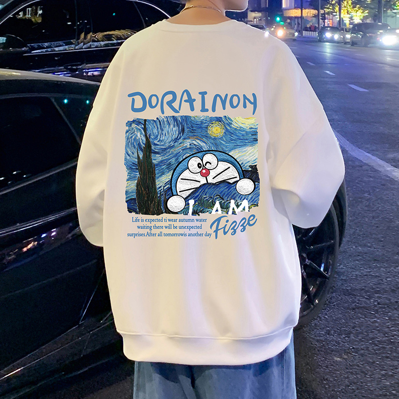 潮流星空卡通印花圆领卫衣男女