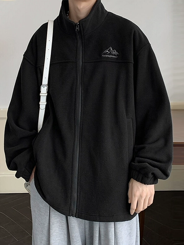 Бархатная мужская демисезонная осенняя куртка, брендовый кардиган для отдыха с молнией, с вышивкой