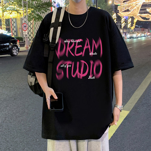 潮流宽松纯棉美式高街短袖T恤