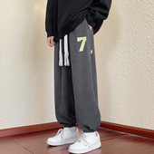 束脚卫裤 2026宽松大码 美式 高街休闲长裤 潮牌裤 运动裤 子男春秋款