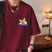 oversize潮牌体恤衫 柴犬小狗夏季 宽松半袖 t恤男2026新款 纯棉短袖