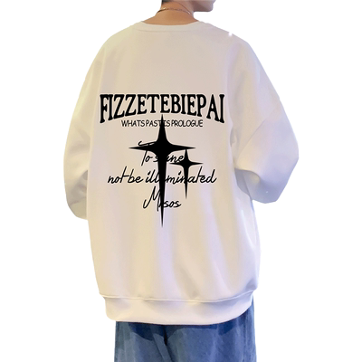 潮流印花宽松休闲套头圆领卫衣