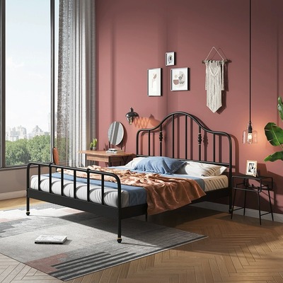 铁艺床1.5×2.0米双人床法式复古铁架床现代简约主卧婚床萨格斯图