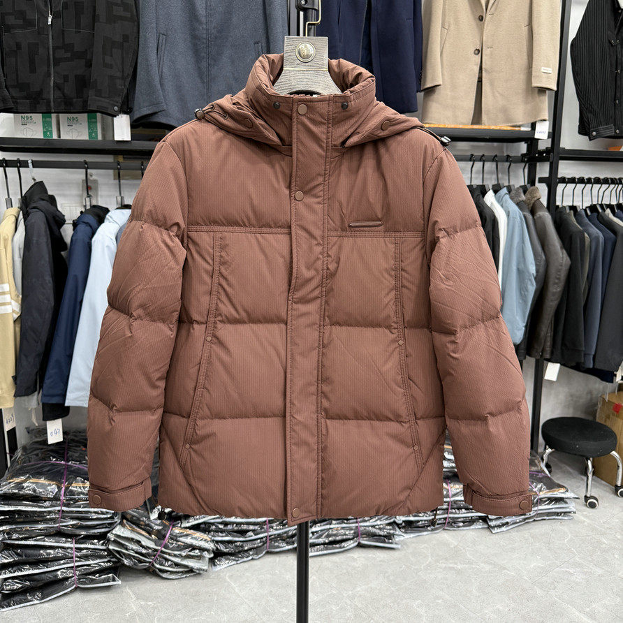 剪标男装可脱卸连帽羽绒服冬季保暖厚款冬季鸭绒外套男面包服外衣