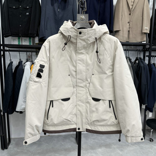 剪标男装连帽羽绒服时尚休闲日系宽松阔版多口袋秋冬装男士鸭绒衫