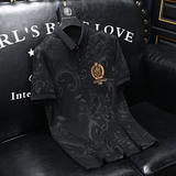 D3323329P75沙发咖啡2023春夏丝光棉翻领短袖POLO衫刺绣潮，男装Polo衫，电商D332