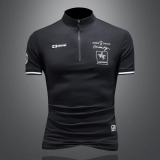 D33287669P80镂空白色2024春夏丝光棉拉链领短袖POLO衫刺绣，男装Polo衫，电商D332