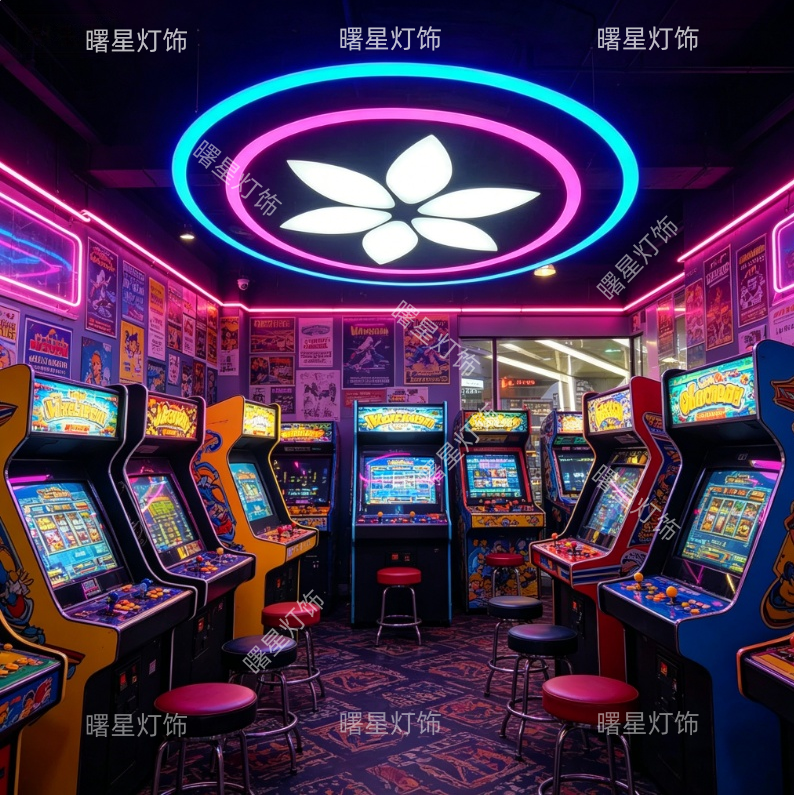 电玩城儿童乐园游乐场淘气堡抓娃娃机店游戏厅大厅前台休息区吊灯