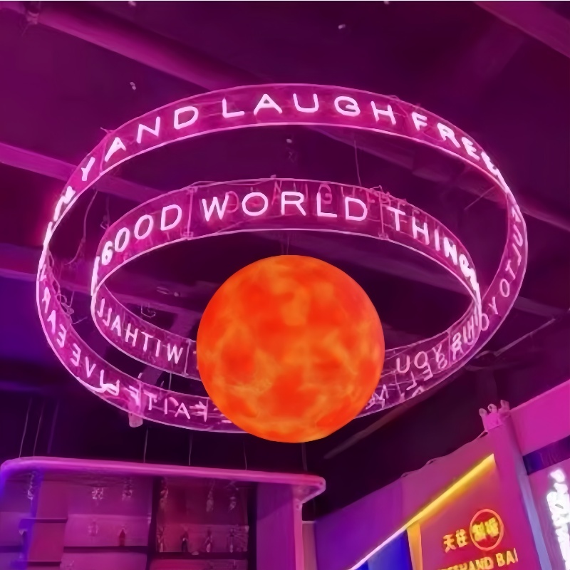 亚克力星球霓虹灯游戏厅游乐场儿童乐园剧本杀电影学AI3D科技馆灯