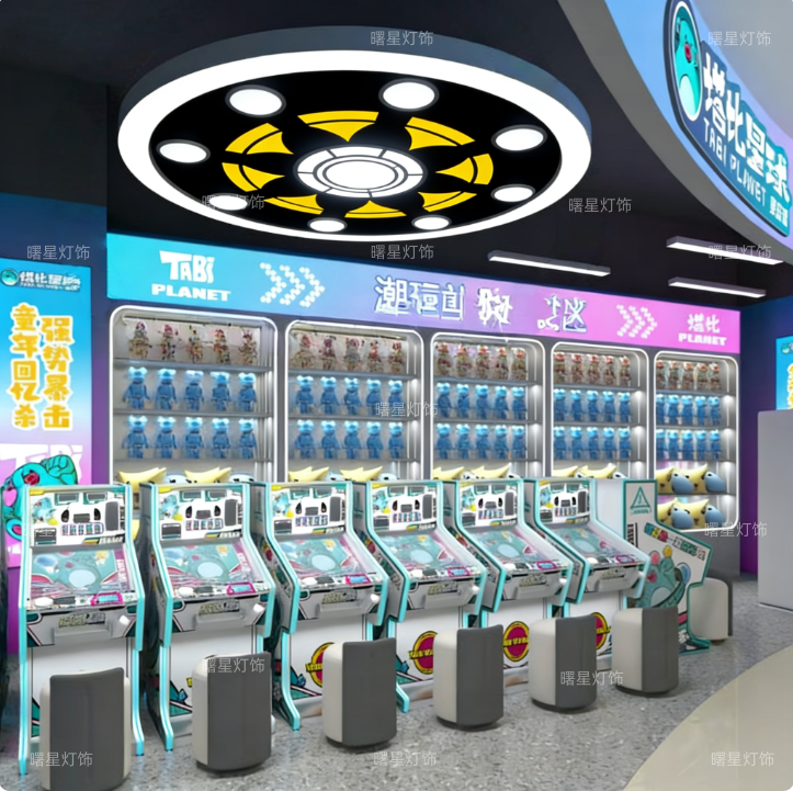 科技感造型模块吊灯电竞馆网吧网咖电玩城游戏厅KTV大厅前台灯具