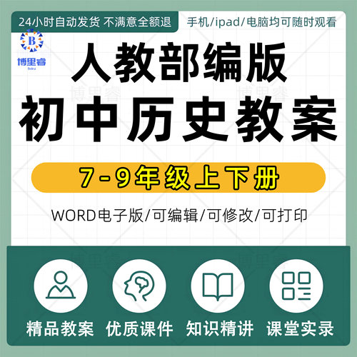 人教部编版初中历史七八九年级上下册公开课PPT视频电子版教案